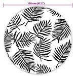 vidaXL Tapis d'extérieur ARAKIL blanc et noir Ø120 cm PP