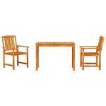 vidaXL Ensemble de salle à manger pour jardin 3 Pièces Marron