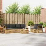 vidaXL Ensemble de canapés d'extérieur 7 Pièces Blanc et anthracite