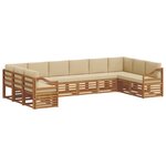 vidaXL Ensemble de canapé d'angle avec coussin 10 Pièces Naturel et Beige