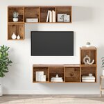 vidaXL Ensemble meuble TV 4 Pièces Vieux bois 37 x 37 x 142.5 cm