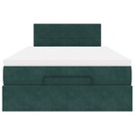 vidaXL Lit ottoman avec matelas vert foncé 120x190 cm velours