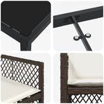 vidaXL Ensemble de salle à manger pour jardin 5 Pièces Marron polyrotin
