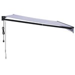 vidaXL Auvent rétractable automatique bleu et blanc 4x3 m