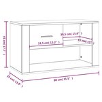 vidaXL Armoire à chaussures Sonoma gris 80x35x45 cm Bois d'ingénierie