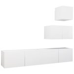 vidaXL Ensemble de meubles TV 4 Pièces Blanc Bois d'ingénierie