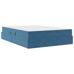 vidaXL Lit avec rangement et matelas Bleu foncé 140 x 190 cm Velours