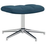 vidaXL Chaise de relaxation avec tabouret Bleu Velours