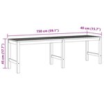 vidaXL Banc de jardin 150 cm bois de teck massif