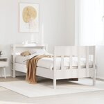 vidaXL Cadre de lit sans matelas blanc 75x190 cm bois de pin massif