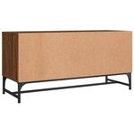 vidaXL Meuble TV avec portes en verre chêne marron 102x37x50 cm