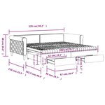 vidaXL Lit de jour avec gigogne et tiroirs rose 100x200 cm velours