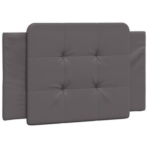 vidaXL Coussin de tête de lit Zadar gris 90 cm similicuir