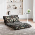 vidaXL Fauteuil de sol ajustable Vert armée Tissu