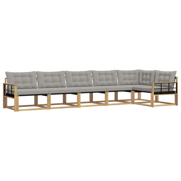 vidaXL Ensemble de canapés d'extérieur 6 pc Blanc et gris clair