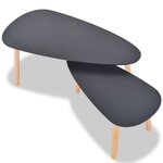vidaXL Ensemble de tables basses 2 Pièces Bois de pin massif Noir