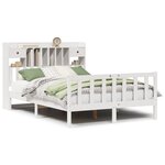 vidaXL Lit bibliothèque sans matelas blanc 140x200 cm bois pin massif