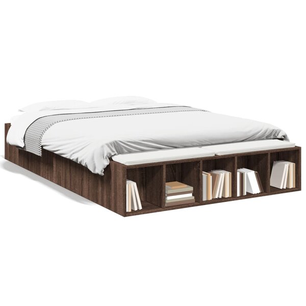 vidaXL Cadre de lit sans matelas chêne marron 120x190 cm