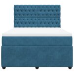 vidaXL Sommier à lattes de lit et matelas bleu 160x200 cm velours