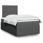 vidaXL Sommier à lattes de lit avec matelas gris foncé 120x190cm tissu