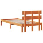 vidaXL Cadre de lit avec tête de lit marron ciré 90x190 cm en bois massif de pin