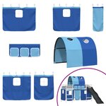 vidaXL Lit mezzanine pour enfants Blanc et Bleu 99 5 x 190 cm Métал