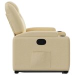 vidaXL Fauteuil inclinable Crème Tissu
