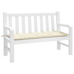vidaXL Coussin de banc de jardin crème 120x50x7 cm tissu oxford