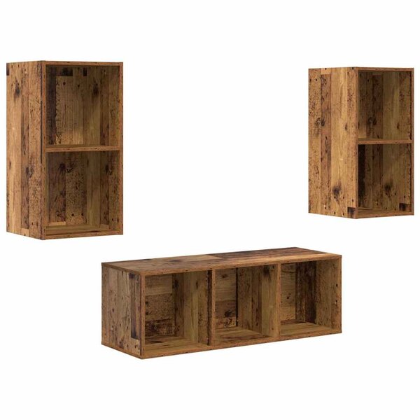 vidaXL Ensemble de meubles TV 3 Pièces Bois ancien 37 x 37 x 107 cm