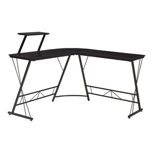 Bureau table poste de travail avec plateau surélevé 122 x 122 x 98 cm noir 03_0009073