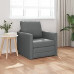 vidaXL Sofa lit 2-en-1 gris foncé 74x77x81 cm tissu