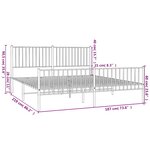 vidaXL Cadre de lit métal sans matelas avec pied de lit noir 183x213cm