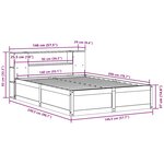 vidaXL Cadre de lit sans matelas cire marron 140x200cm bois pin massif
