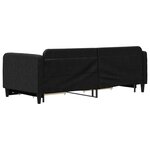 vidaXL Lit de jour avec gigogne et tiroirs noir 90x200 cm tissu