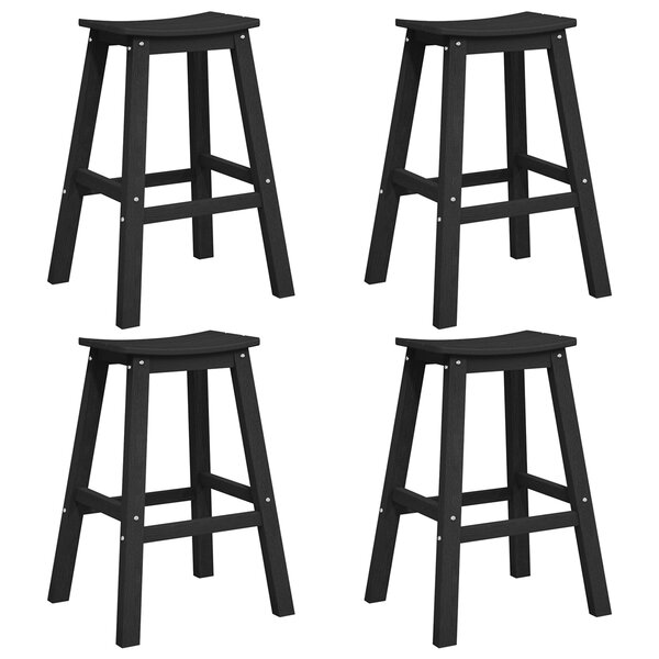 Tabourets de bar vidaXL 6 Pièces HDPE noir
