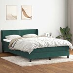 vidaXL Sommier à lattes de lit et matelas vert foncé 140x210cm velours