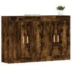 vidaXL Armoires murales 2 Pièces chêne fumé bois d'ingénierie