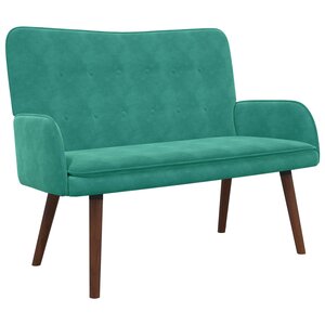 vidaXL Sofa 2 places Turquoise 115 x 61 x 87 cm Velours