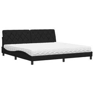 vidaXL Lit avec matelas noir 200x200 cm tissu