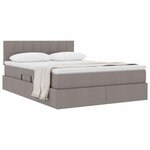 vidaXL Lit avec rangement et matelas avec matelas Taupe 120 x 200 cm