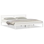 vidaXL Cadre de lit Blanc 208.6 x 157.6 x 69.4 cm Pin massif