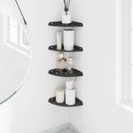 vidaXL Étagère flottante avec étagère 4 Pièces Noir 18 x 18 x 2 cm