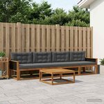 vidaXL Ensemble de canapés d'extérieur 5 Pièces Naturel et Anthracite
