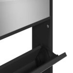 vidaXL Armoire à chaussures avec miroir à 4 niveaux noir 63x17x134 cm
