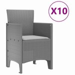 vidaXL Ensemble de salle à manger pour jardin 11 Pièces Gris clair