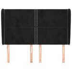 vidaXL Tête de lit avec oreilles Noir 147x23x118/128 cm Velours