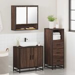 vidaXL Ensemble de meubles de salle de bain 3 Pièces Chêne marron