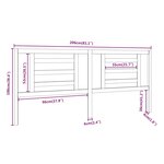 vidaXL Tête de lit Marron miel 206x4x100 cm Bois de pin massif