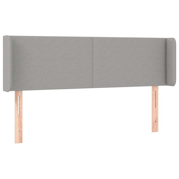 vidaXL Tête de lit avec oreilles Gris clair 147x16x78/88 cm Tissu