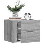 vidaXL Table de chevet murale sonoma gris 45x30x35 cm